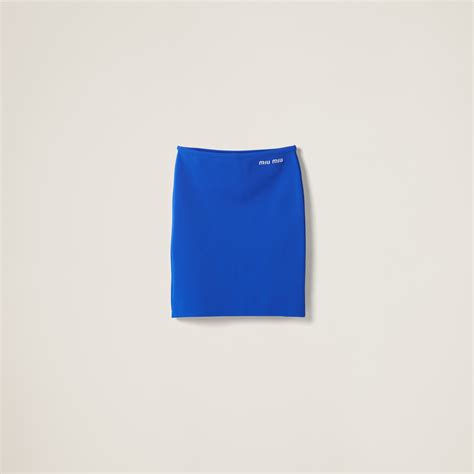 miu miu nylon skirt|Indigo Blue Nylon Skirt .